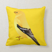 Goldfinch Gult Bird Dekorativ kudde