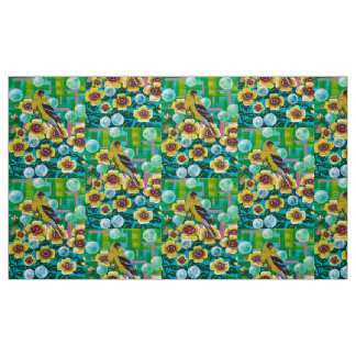 Goldfinch in Garden Bubbles Tyg