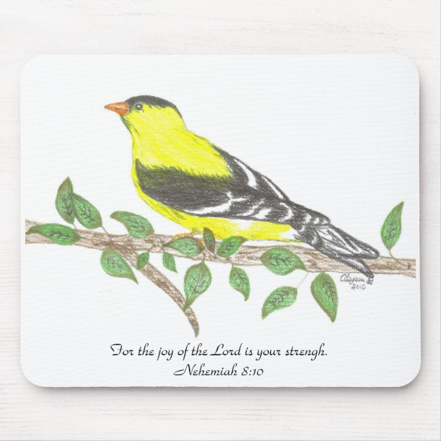 Goldfinch Mousepad Musmatta (Framsidan)