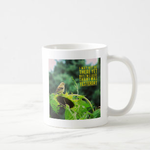 Goldfinch närmare än jag var i går kaffemugg