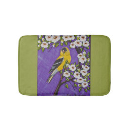 Goldfinch och Blommar Bath Mat Badrumsmatta