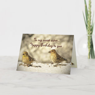 Goldfinch och Gräs Siskin Birthday Kort