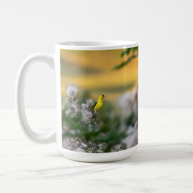 Goldfinch- och istelhöst kaffemugg (Vänster)