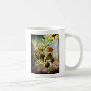 Goldfinch och solblommor kaffemugg