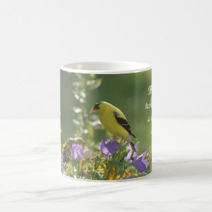 Goldfinch på en Harebell Flower Magisk Mugg