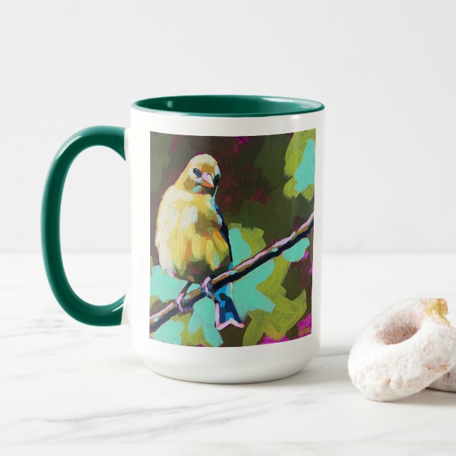 Goldfinch Painting - Gift for Bird Lovers Mugg (Med munk)