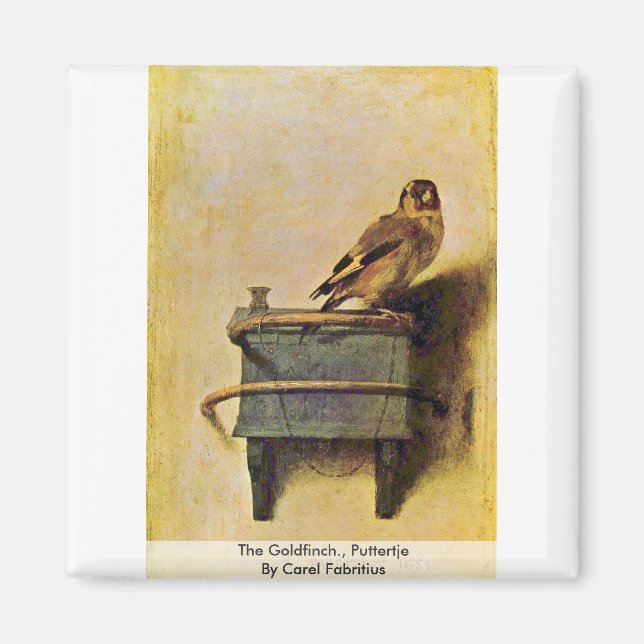 Goldfinch., Puttertje av Carel Fabritius Magnet (Framsidan)