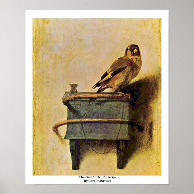Goldfinch., Puttertje av Carel Fabritius Poster (Framsidan)
