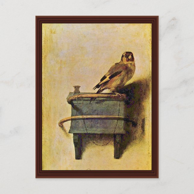 Goldfinch., Puttertje av Carel Fabritius Vykort (Framsida)
