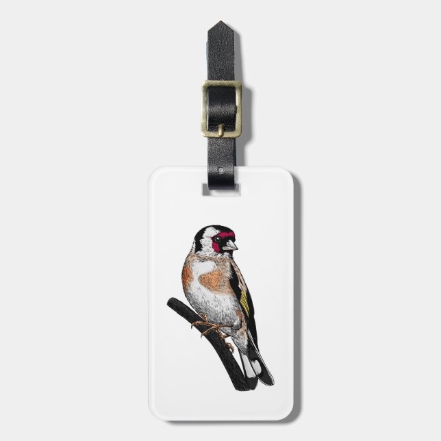 Goldfinch teckning bagagebricka (Vertikal Framsida)