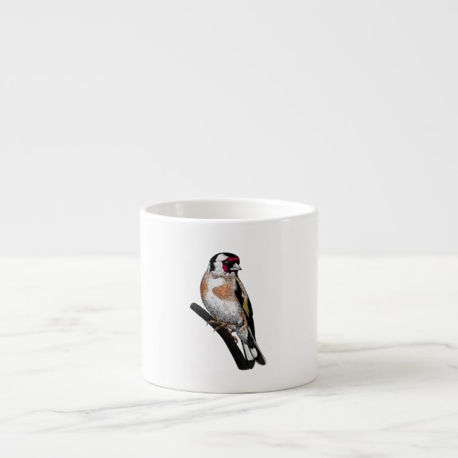 Goldfinch teckning espressomugg (Framsidan)