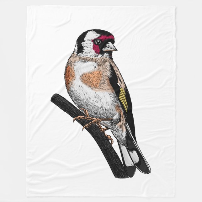 Goldfinch teckning fleecefilt (Framsidan)