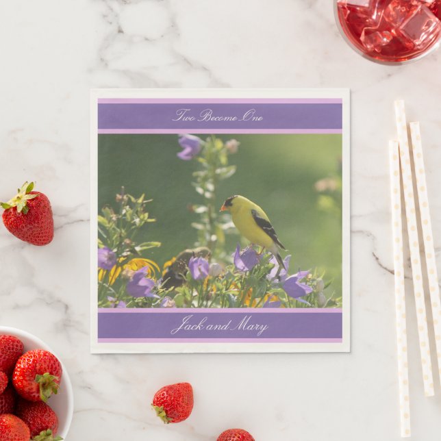 Goldfinch Vår Garden Wedding Wedding Pappersservett (Insitu)