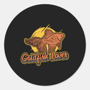 Goldfish Älskare Aquarium Vintage Retro Animal Fis Runt Klistermärke