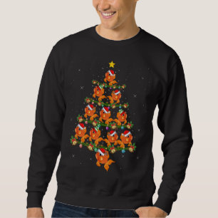Goldfish Älskare Julafton Träd Ljus Santa Goldfish Lång Ärmad Tröja