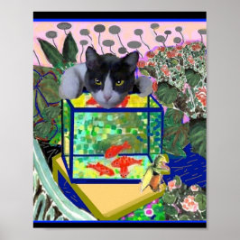 Goldfish and Sheba Parody, Cat Art Poster