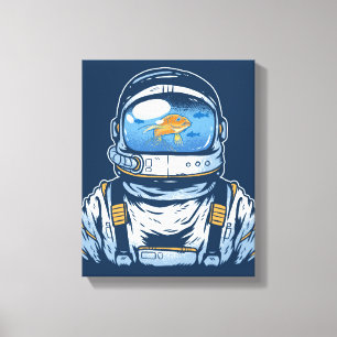 Goldfish Astronaut Canvastryck