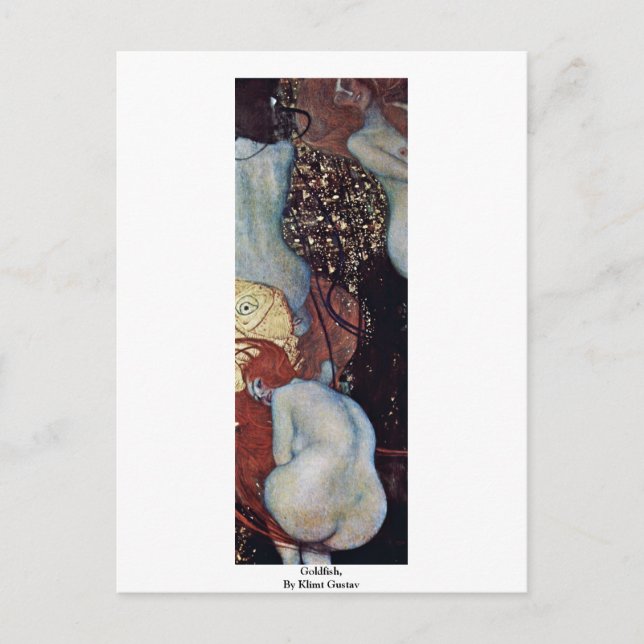 Goldfish, av Klimt Gustav Vykort (Framsida)