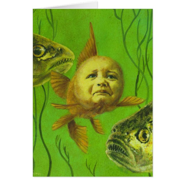 Goldfish Baby Mutant Design Hälsningskort (Framsidan)