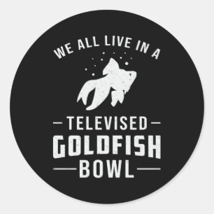 Goldfish Bowl Fishing Cute Aquarium Animal Fish Runt Klistermärke