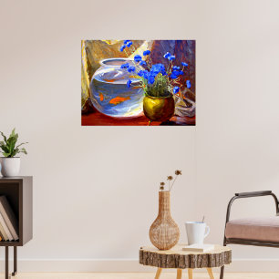 Goldfish Bowl och Flowers Poster