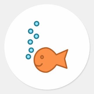 Goldfish Bubbles Runt Klistermärke