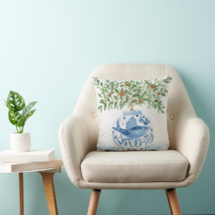 Goldfish Chinoiserie Ginger Burk Orange Throw Pill Kudde