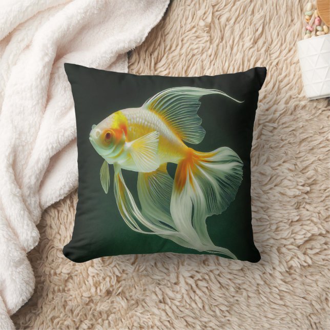 Goldfish Digital Artwork med enkel Elegant | Kudde (Filt)