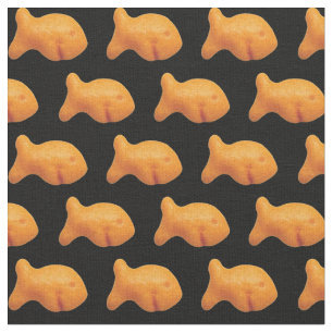 Goldfish Fabric, svart bakgrund Tyg