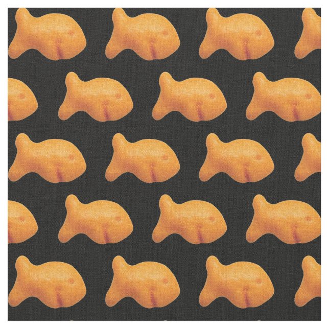 Goldfish Fabric, svart bakgrund Tyg (Närbild)