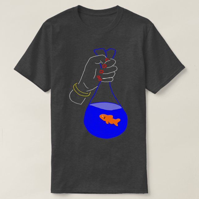 Goldfish Fish Bag Neon Illustration Gift T Shirt (Design framsida)