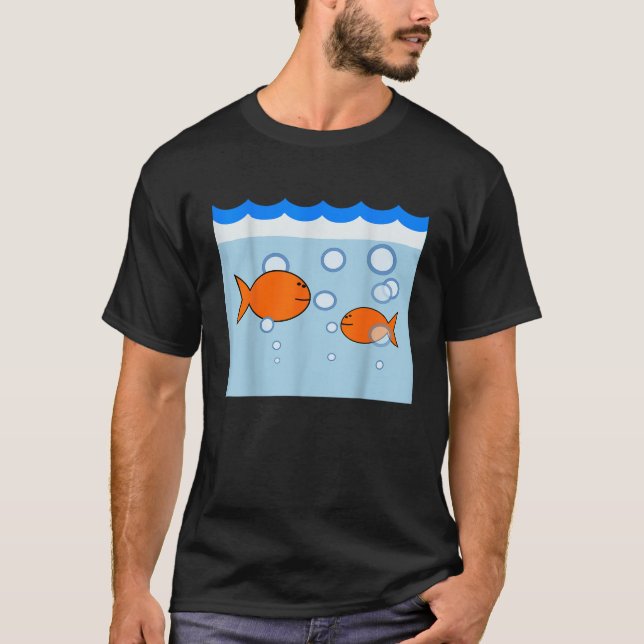 Goldfish Fishbowl Fish Bowl Tank Aquarium Hallowee T Shirt (Framsida)