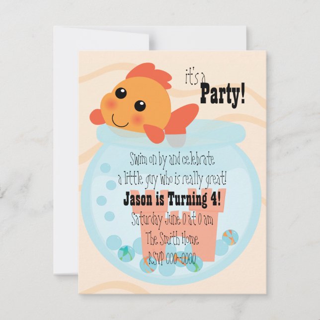 Goldfish i en Bowl Inbjudningar (Framsida)