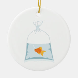 Goldfish in Bag Julgransprydnad Keramik