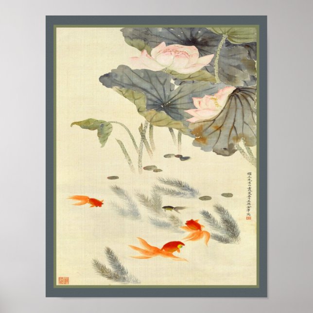 Goldfish in Lotus Pond Chinese Poster (Framsidan)