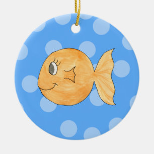Goldfish. Julgransprydnad Keramik
