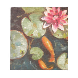 Goldfish Koi Pond Vatten Lilies Anteckningsblock