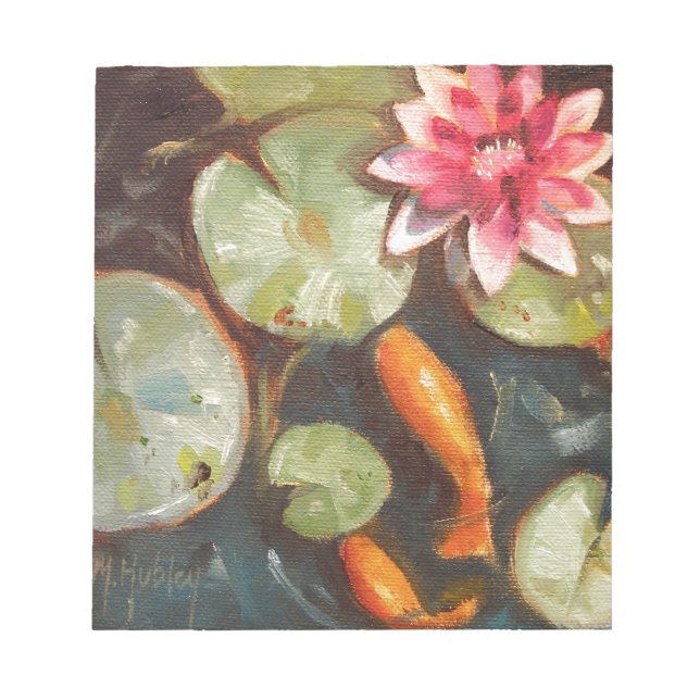 Goldfish Koi Pond Vatten Lilies Anteckningsblock (Framsida)