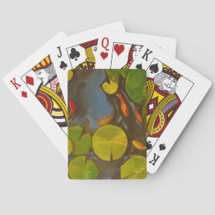 Goldfish Koi Pond Vatten Lilies Casinokort