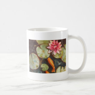 Goldfish Koi Pond Vatten Lilies Kaffemugg