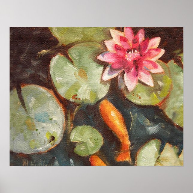 Goldfish Koi Pond Vatten Lilies Poster (Framsidan)