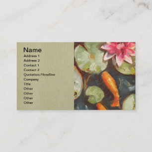 Goldfish Koi Pond Vatten Lilies Visitkort