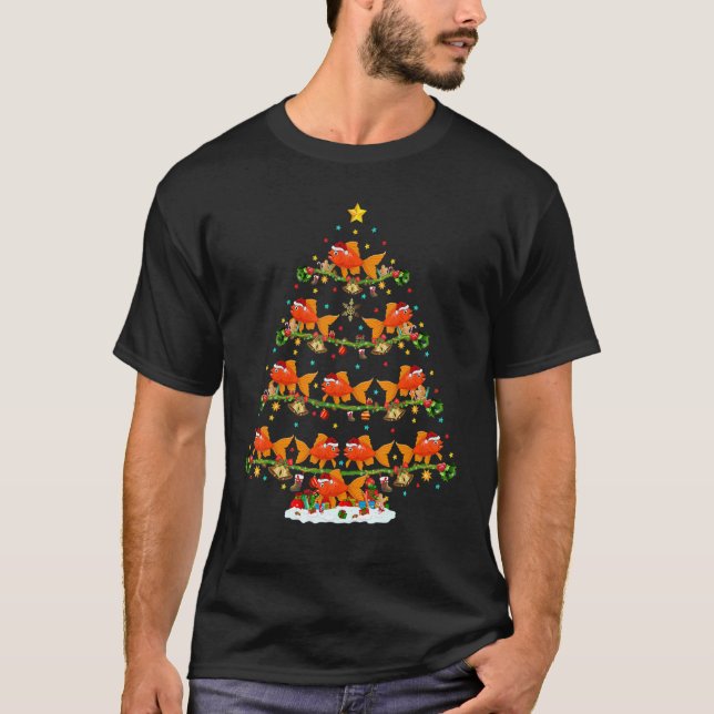 Goldfish Ljus Julafton Santa Goldfish jul Tr T Shirt (Framsida)