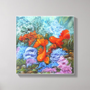 Goldfish-målarfeng shui kärlek-symboler poster canvastryck