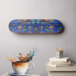 Goldfish Marine Ocean Life Blue Sea Coral Mini Skateboard Bräda 18,5 Cm