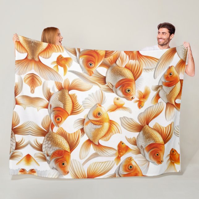 Goldfish Mönster och Fleece Blanket (På plats)