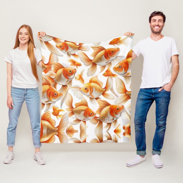 Goldfish Mönster och Fleece Blanket (På plats)