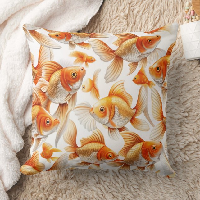 Goldfish Mönster och Fleece Blanket Kudde (Filt)