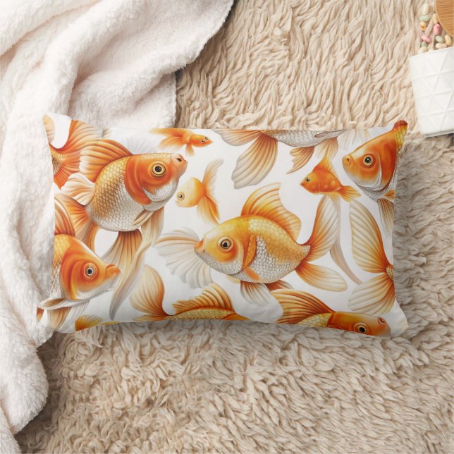 Goldfish Mönster och Fleece Blanket Lumbarkudde (Filt)