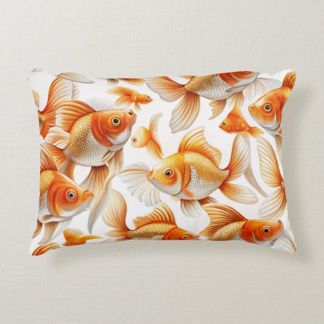 Goldfish Mönster och Fleece Blanket Prydnadskudde (Framsidan)